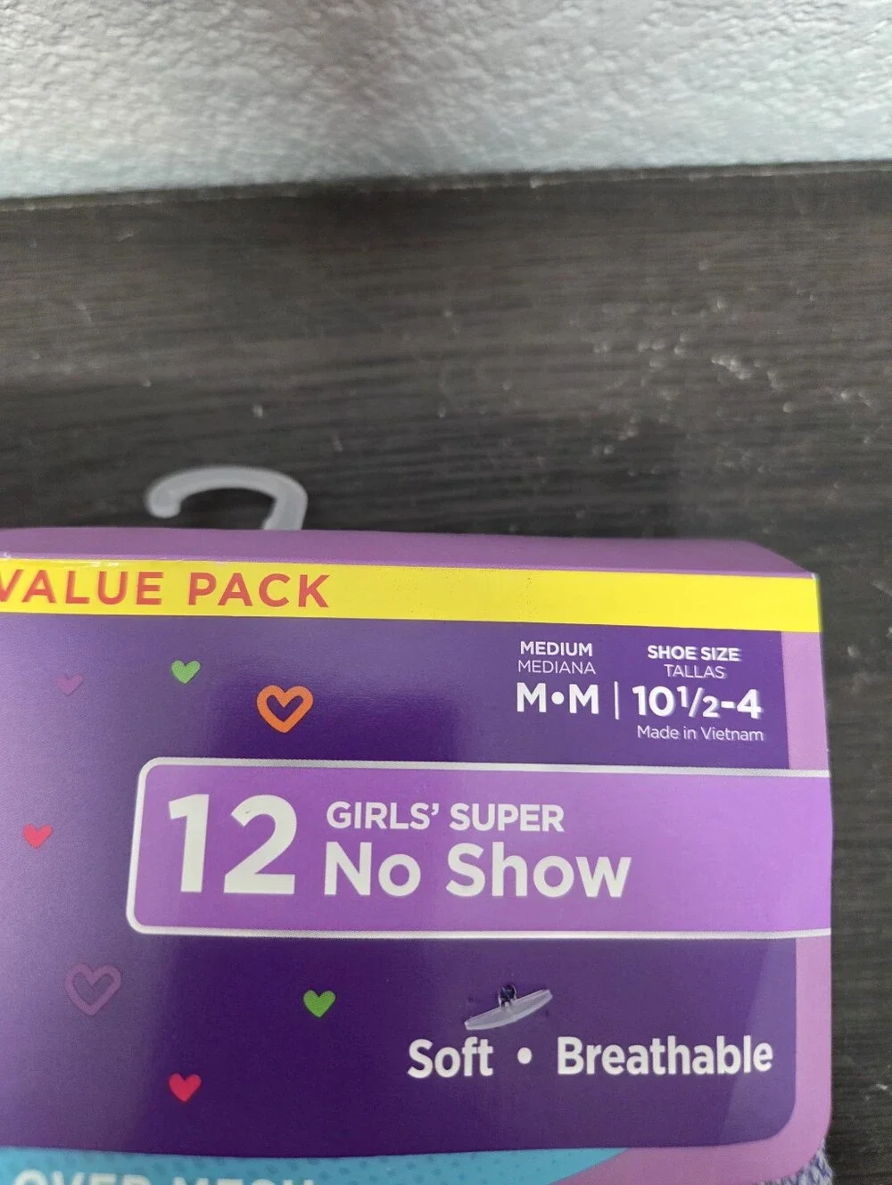 Hanes Girls' No-Show Socks Medium (10 1/2-4) 12 Pair Nwt